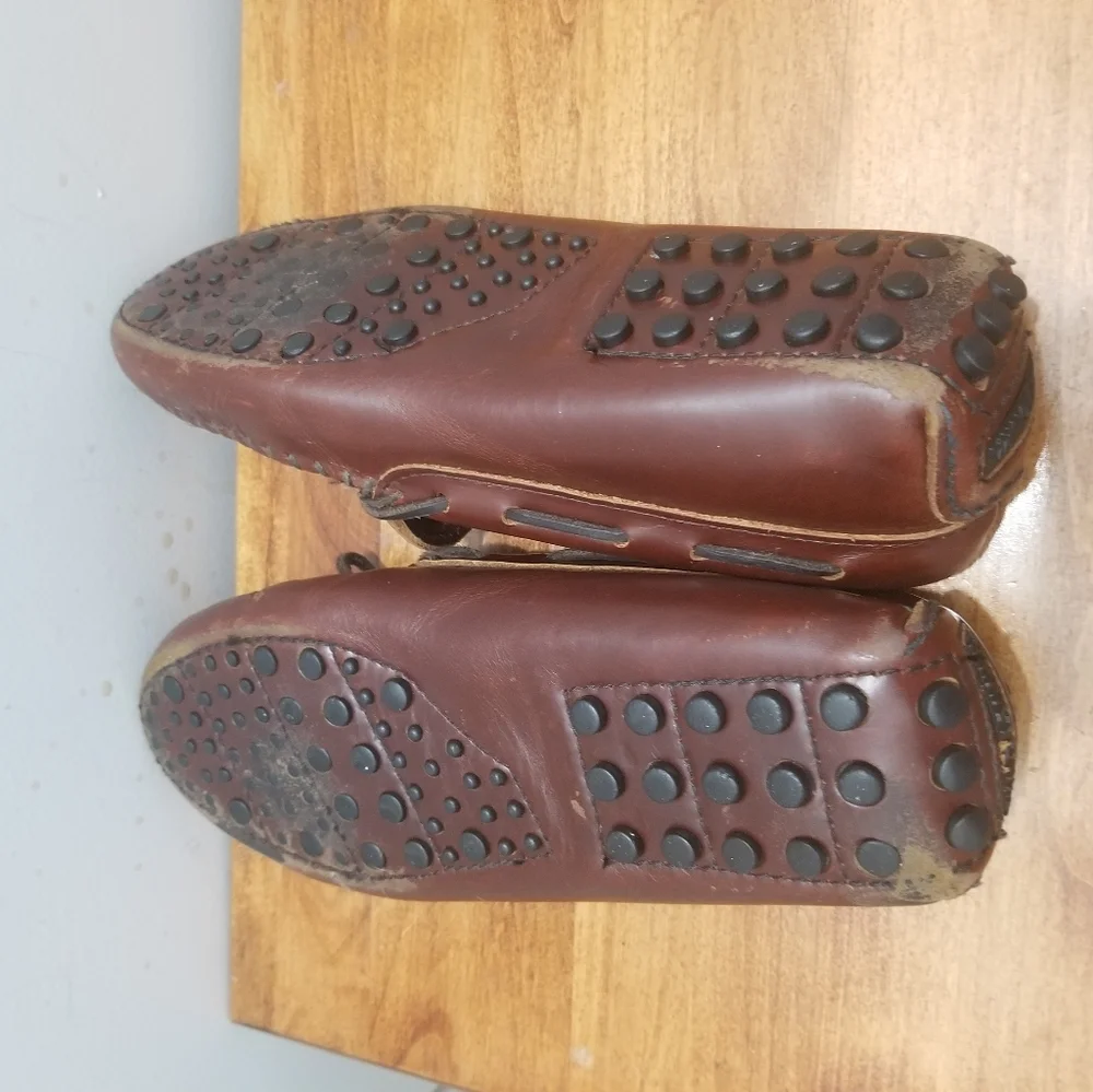 Minnetonka Moccasin  Brown Leather Flaw READ - Picture 5 of 7